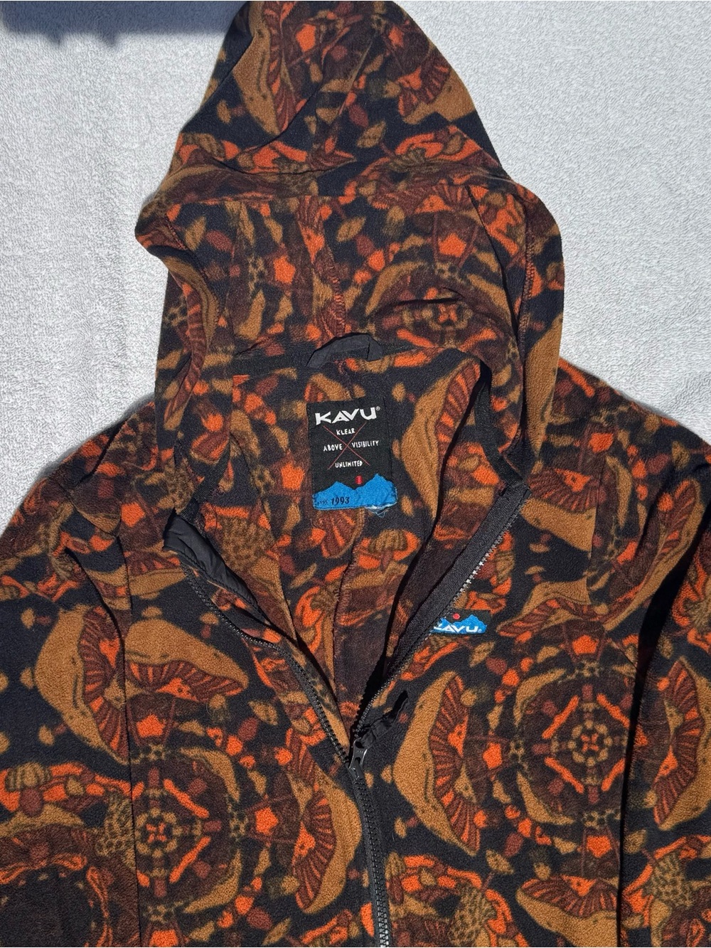 Kavu Ernesto Zip-Up Hooded Fleece Suit - Kalidoshroom Print